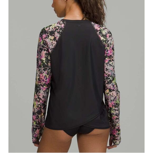 Lululemon Womens Waterside Relaxed UV Protection Long Sleeve Rash Guard Black XL - Picture 2 of 11